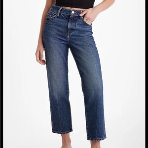 Express High Waisted Dark Wash Ankle Straight Jeans 2S